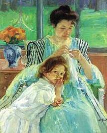 'Young Mother Sewing' by Mary Cassatt