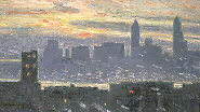 'Manhattan's Misty Sunset' by Childe Hassam